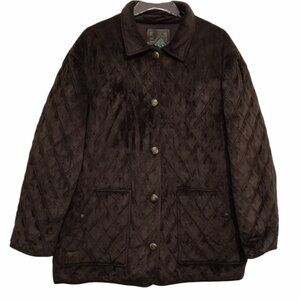 Lauren Ralph Lauren Quilted Brown Velvet Women's Shop Barn Jacket/Coat